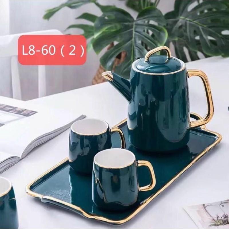 Bộ ấm tách gốm sứ mang phong cách Châu Âu
