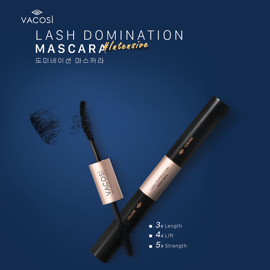 Mascara 2in1 làm dài và cong mi Vacosi Natural Lash Domination Pro 10g (Intensive Length &amp; Lift)