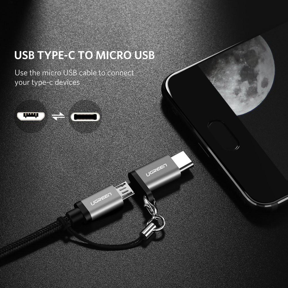 Đầu chuyển USB-C to Micro USB cao cấp Ugreen 40945 - Hàng chính hãng