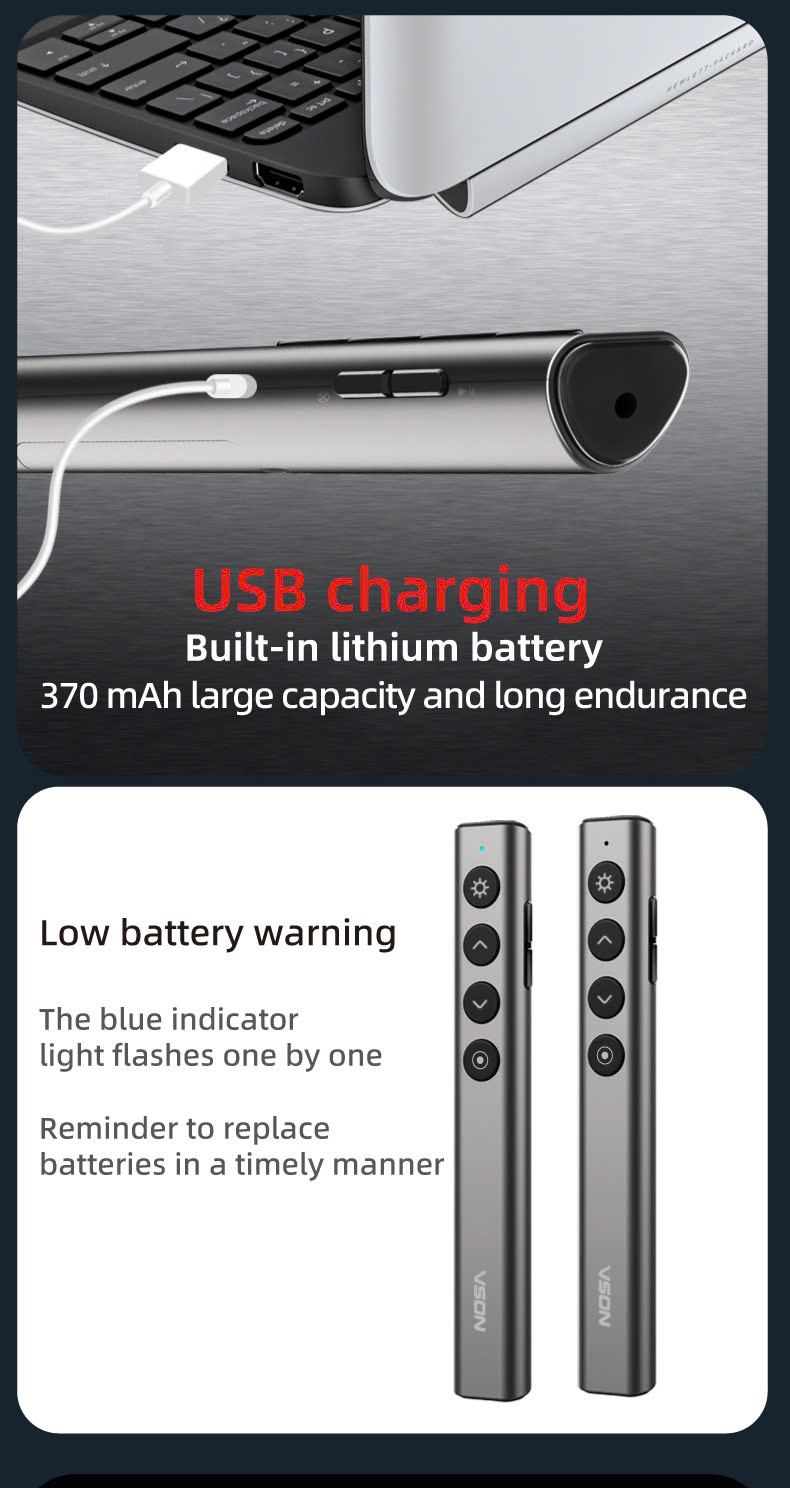 Bút Trình Chiếu Kỹ Thuật Số VSON N39M – Tích Hợp Laser, Bluetooth &amp; USB sử dụng được máy chiếu, tivi, bảng tương tác - Hàng chính hãng