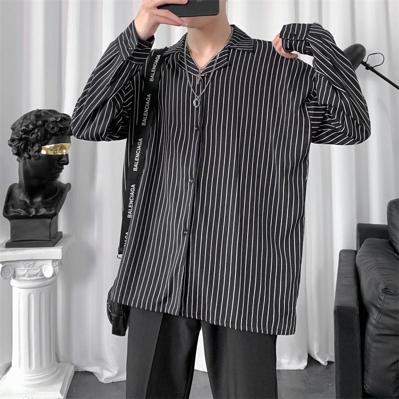 Áo Sơ Mi Nam Dài Tay Cổ Đứng Thời Trang Hàn Cỡ M-2Xl