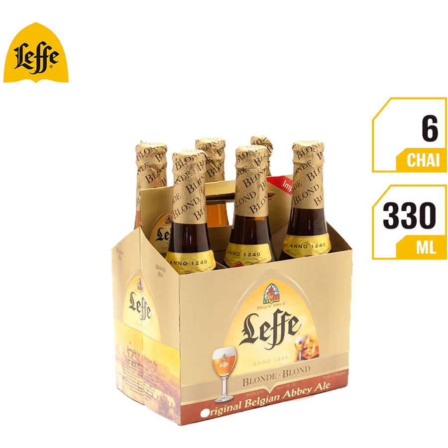 Bia Leffe Blonde Vàng 330ml 6 Chai