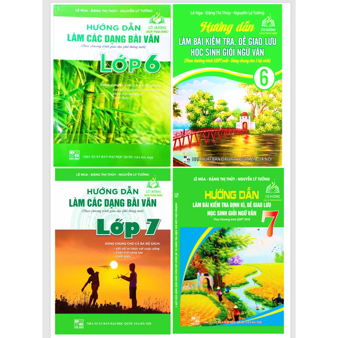 Sách - 4 cuốn Hướng dẫn làm các dạng bài văn & Hướng dẫn làm bài kiểm tra định kì, đề giao lưu HSG Ngữ văn lớp 6 + 7