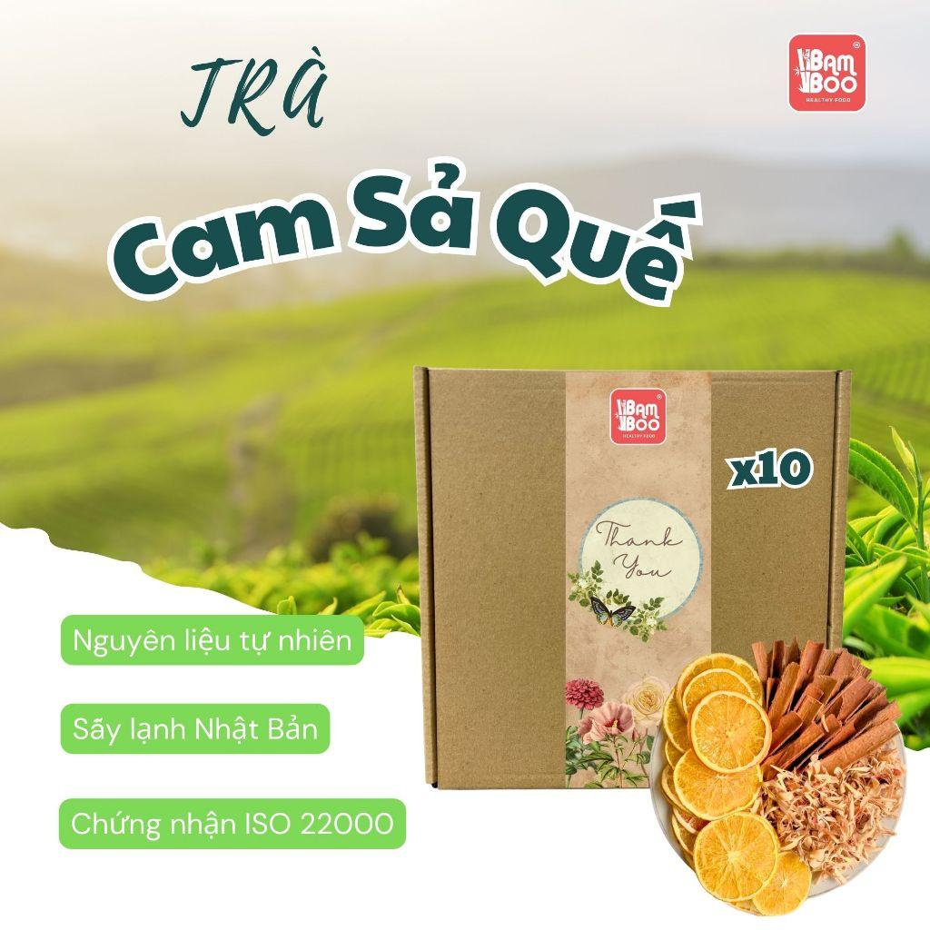 Trà Cam Sả Quế Bamboo - Bổ Phế, Giảm Ho, Ổn Định Đường Huyết, bổ sung Vitamin C, Giữ Ấm Cơ Thể