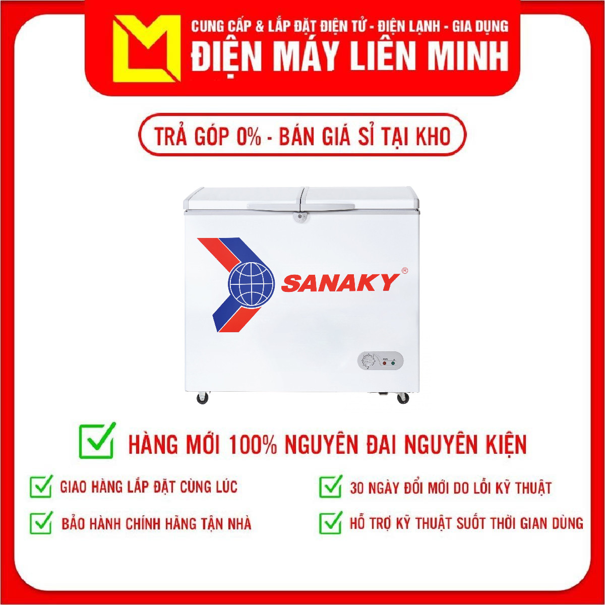 Tủ đông Sanaky VH-255A2 208 lít - Hàng chính hãng (chỉ giao HCM)