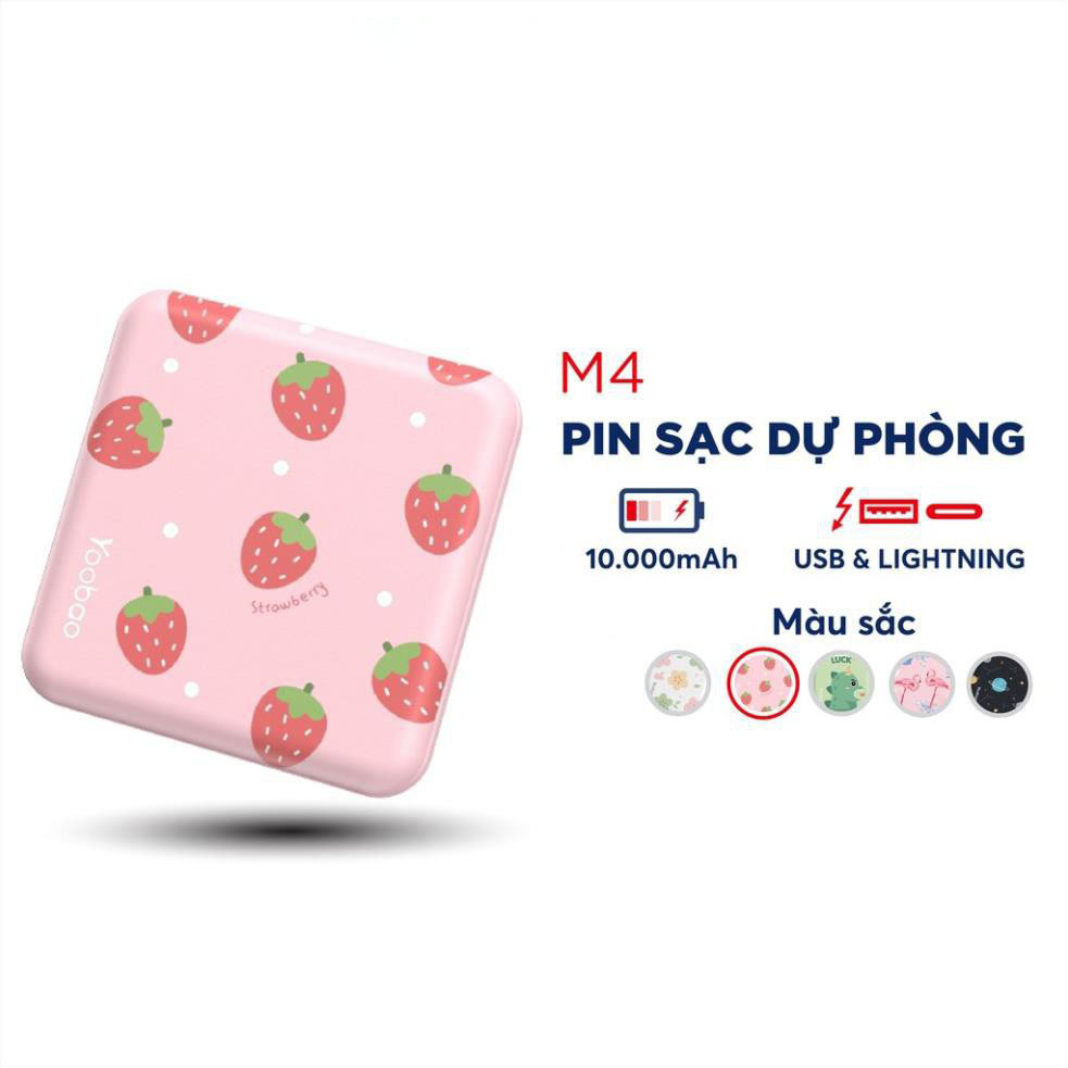 Pin sạc dự phòng Yoobao M4 mini 10000mAh Pin Li-Polymer 2 đầu vào 2 đầu ra cho điện thoại máy tính bảng.... - HÀNG NHẬP KHẨU