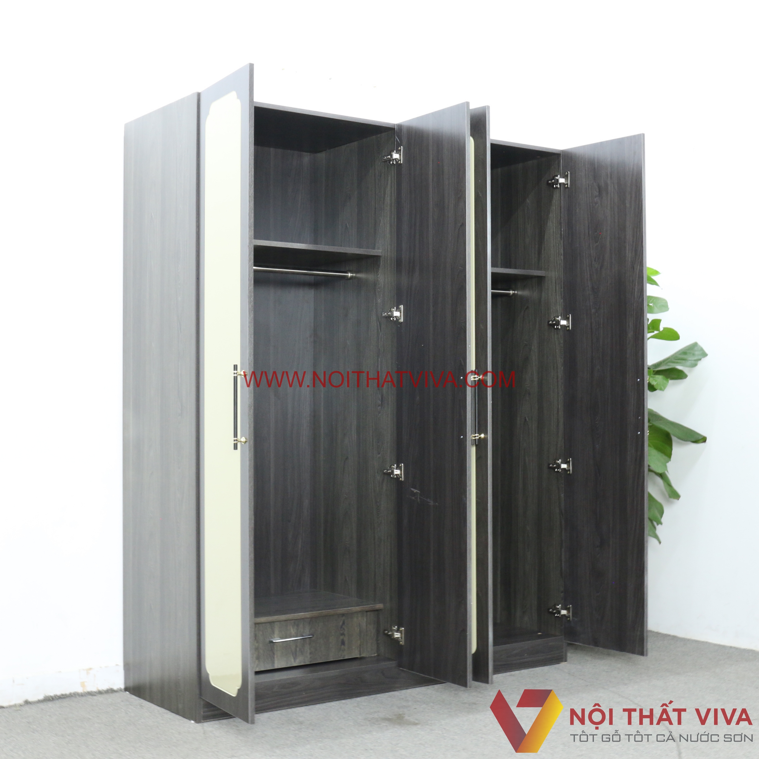 Giường Gỗ Công Nghiệp Giá Rẻ Màu Xoan Đào Có Đầu Nệm Kem Đẹp Hiện Đại