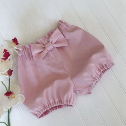 Quần Đùi Short Cho Bé Gái Có Nơ Siêu Dễ Thương Chất Đũi Xước Mát Nhẹ Size 10-21kg