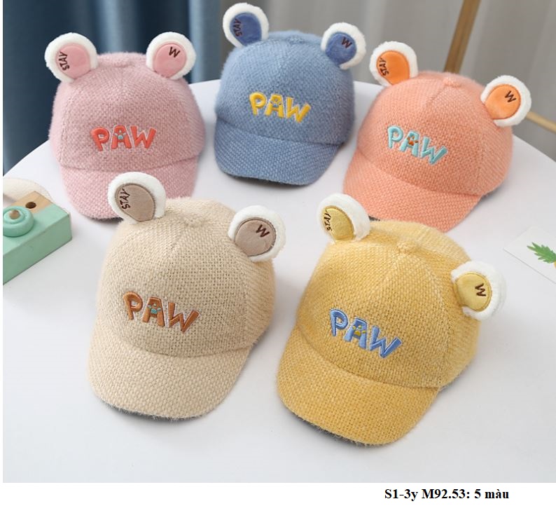 M92 Mũ lưỡi trai tai gấu dễ thương cho bé trai-bé gái S1-3y