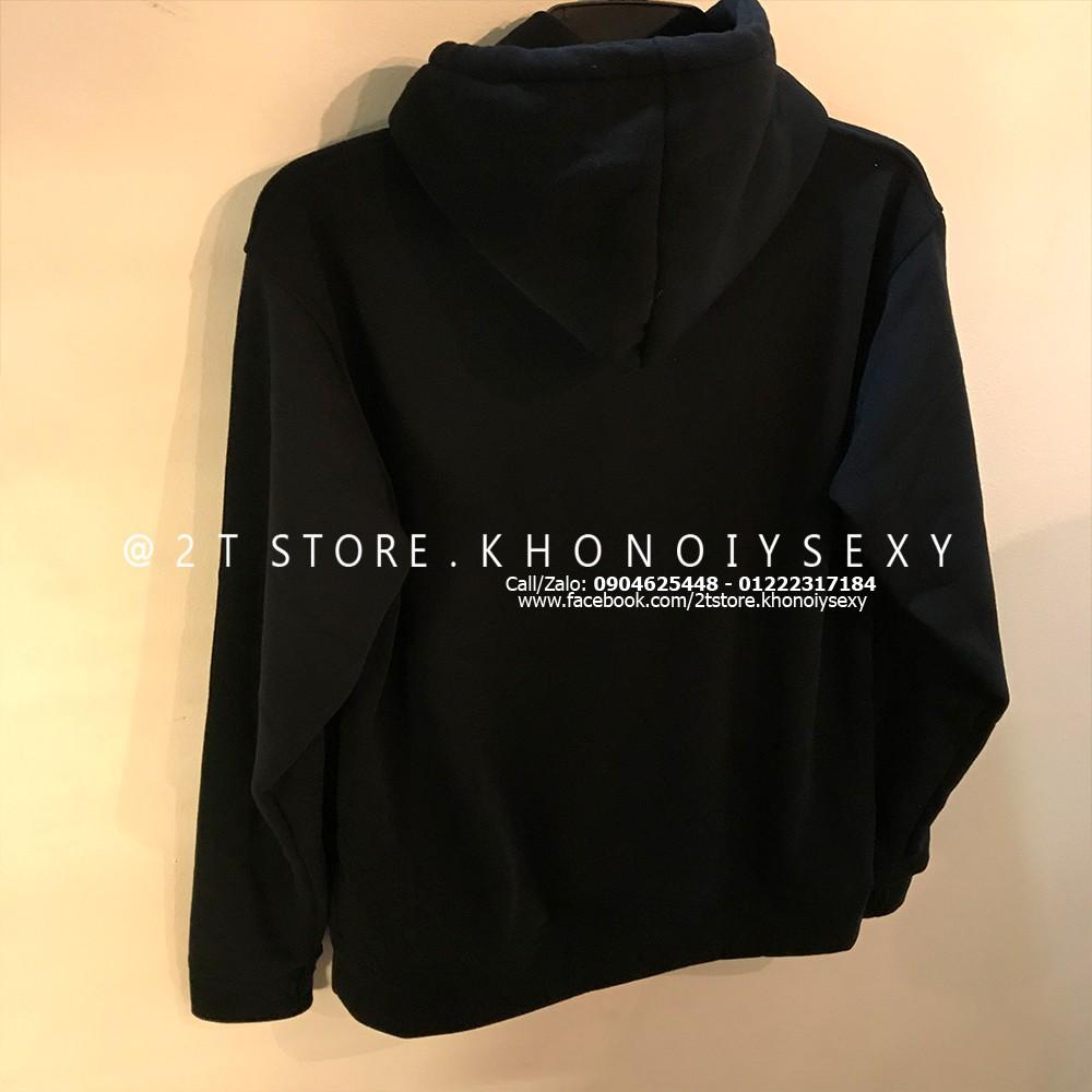 Áo hoodie unisex 2T Store H01 màu đen - Áo khoác nỉ chui đầu nón 2 lớp dày dặn đẹp chất lượng