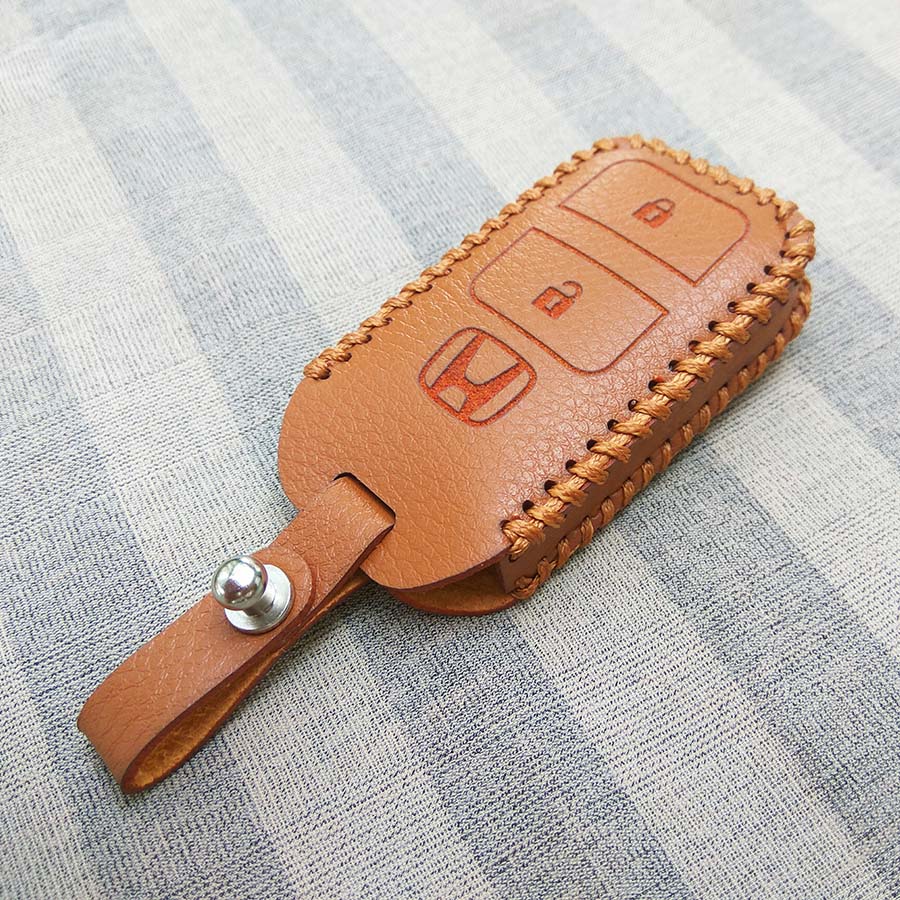 Bao da 2 nút chìa khóa smartkey cho xe hơi Honda