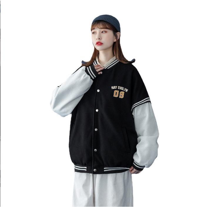 Áo khoác bomber Kay09 Varsity Jacket vải nỉ mịn, áo bomber bóng chày nam nữ unisex form rộng