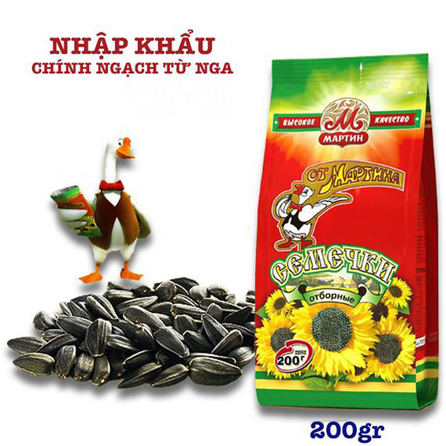 Combo 02 gói hạt hướng dương Nga hiệu Martin, 200gr