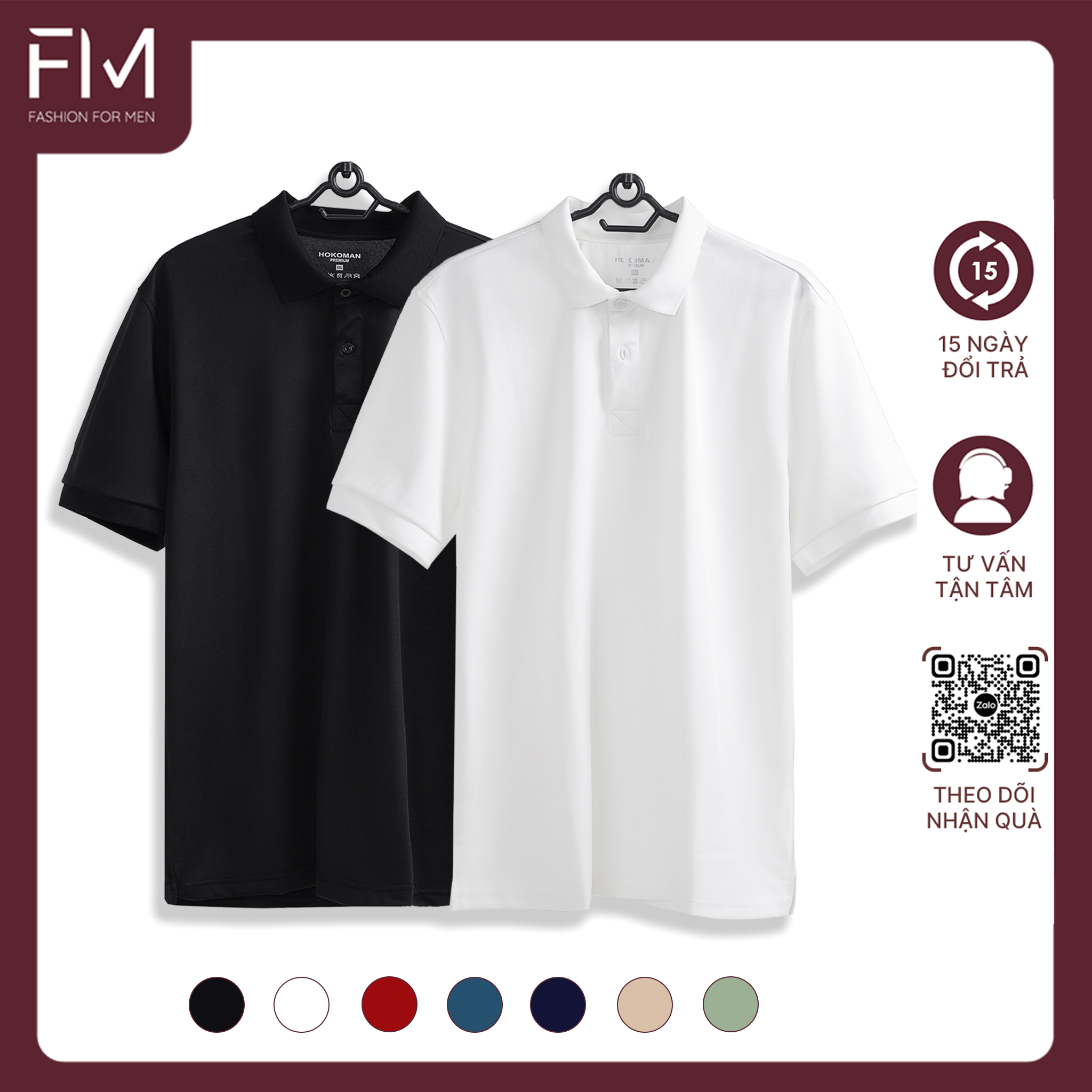 Áo thun polo nam cổ bẻ thun cá sấu cao cấp, thiết kế đơn giản trơn basic - FORMEN SHOP - FMHK001