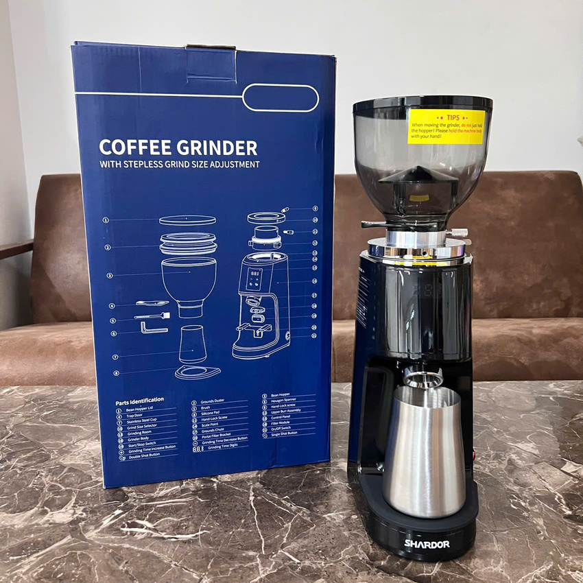 [Hàng nhập khẩu] Máy xay hạt cà phê chuyên nghiệp dùng cho gia đình, quán cà phê vừa và nhỏ. Thương hiệu Anh cao cấp Shardor BD-CG301