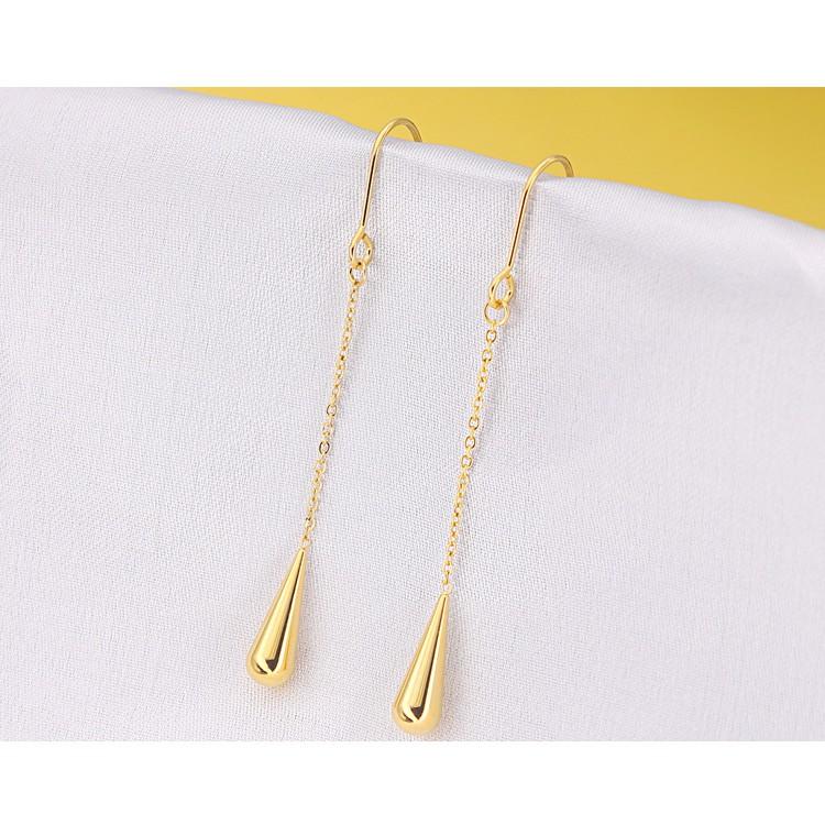 Khuyên Tai Giọt Nước Nhỏ Vàng Titanium Cao Cấp- Dùng lâu dài tắm rửa thoải mái