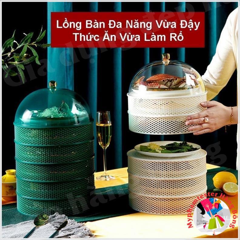 (HÀNG ĐẸP) Lồng bàn đa tầng vừa bảo quản đồ ăn vừa làm rổ