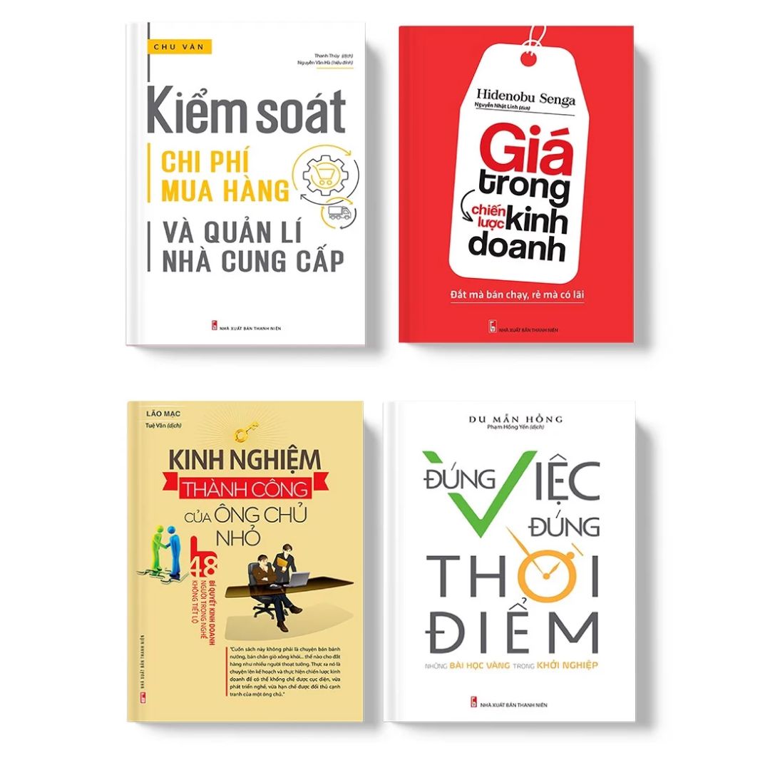 Combo Sách - Chiến Lược Giá Thúc Đẩy Doanh Thu Cho Doanh Nghiệp Giá Trong Chiến Lược Kinh Doanh TB + Đúng Việc Đúng Thời Điểm + Kinh Nghiệm Thành Công Của Ông Chủ Nhỏ + Kiểm Soát Chi Phí (TB) (Minh Long Books)