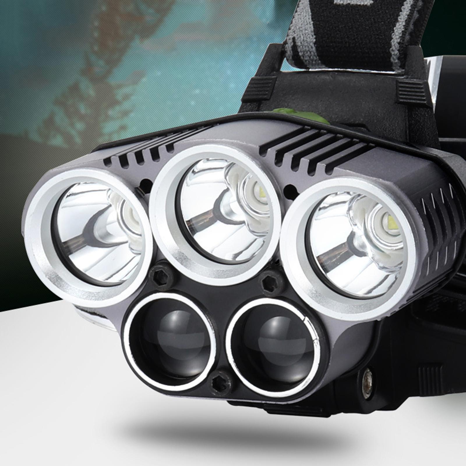 Lightweight USB Rechargeable Adjustable 6 Modes Headlamp for Camping Fishing