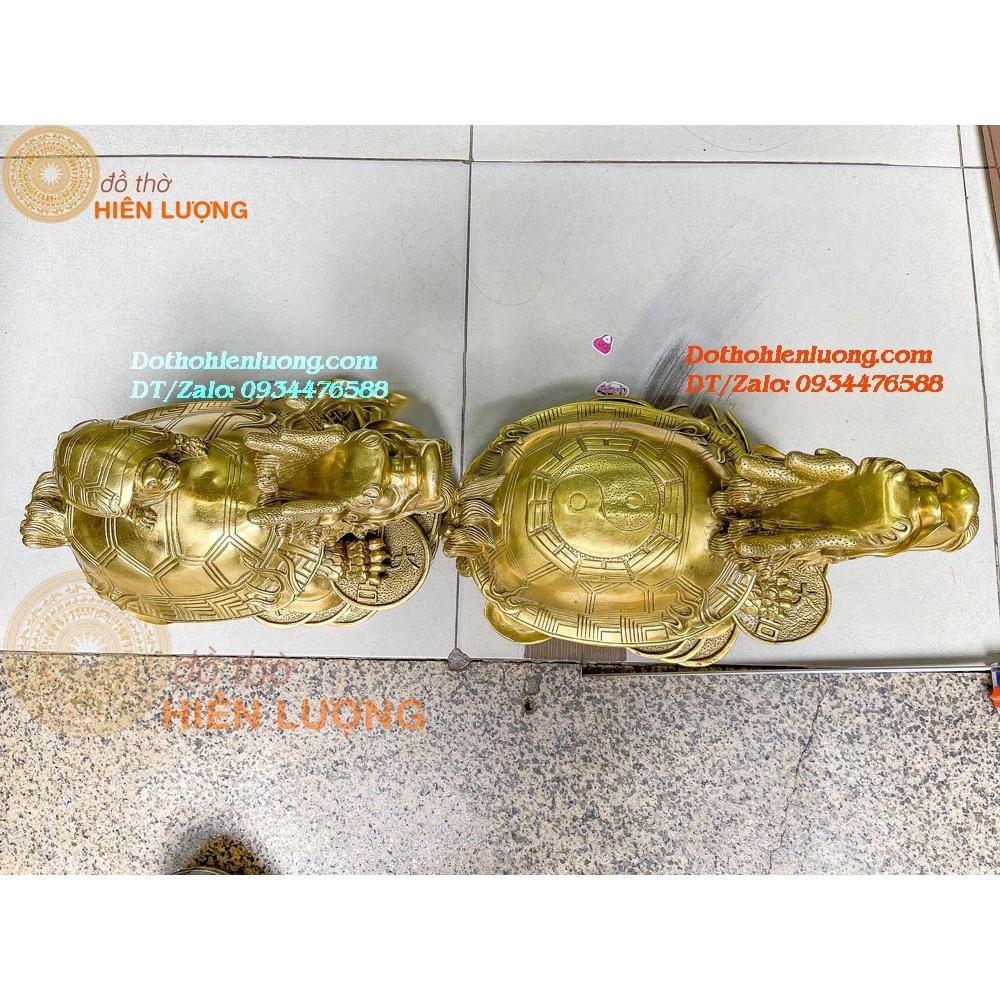 Long Quy Bát Quái Và Long Quy Cõng Con Ngồi Bệ Tiền Bằng Đồng Nguyên Chất Kích Thước 35x25x25cm, Nặng 6,5kg Đẹp