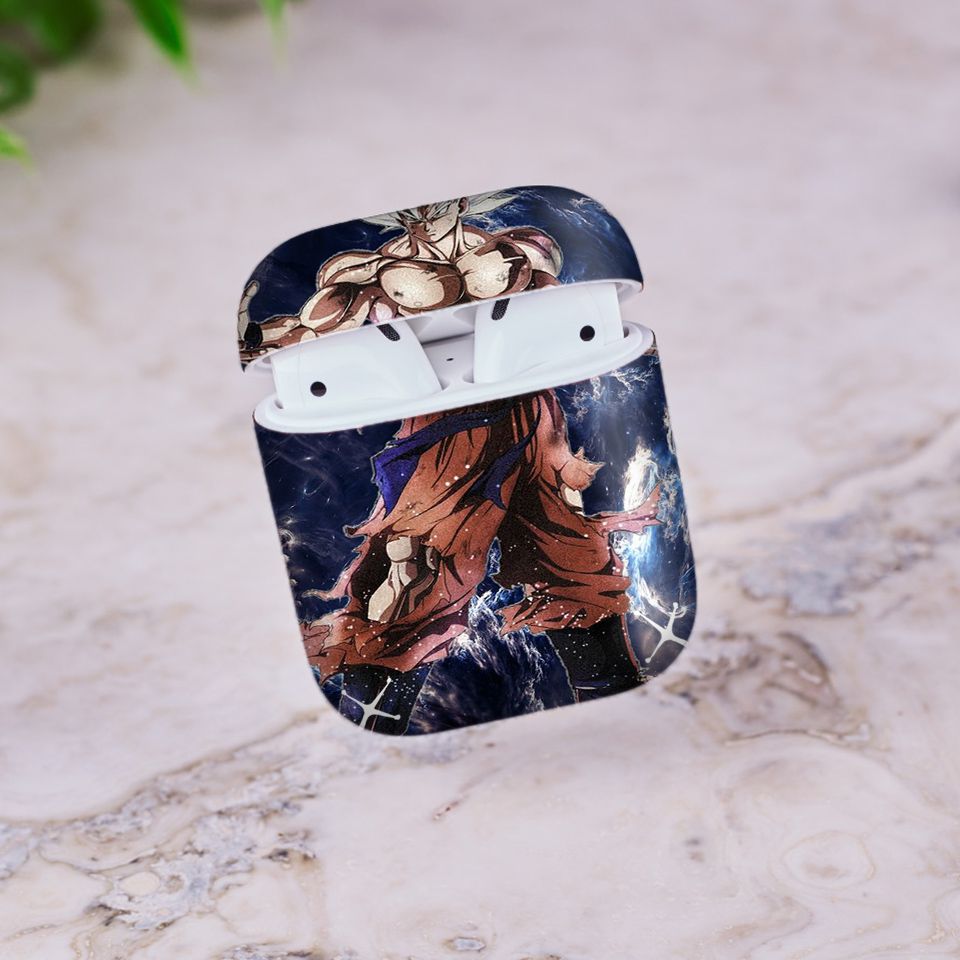 Miếng dán skin chống bẩn cho tai nghe AirPods in hình Songoku Dragon Ball - 7vnr004 (bản không dây 1 và 2