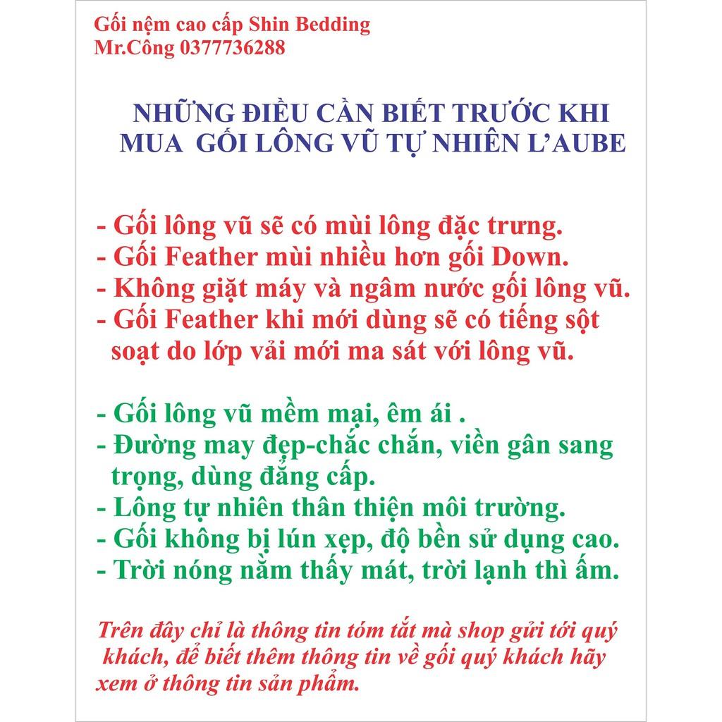 Ruột Gối ngủ lông vũ tự nhiên cao cấp 50x70cm Feather Laube Home thương hiệu Nhật Bản