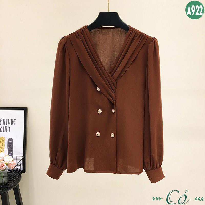 Áo sơ mi xếp ly giả vest - A922