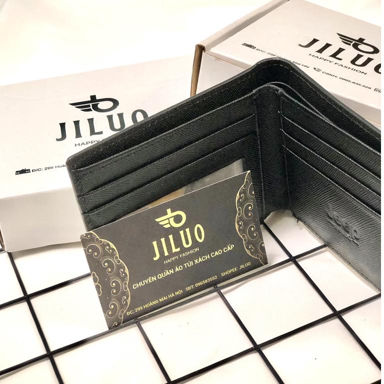 Ví da nam cao cấp Jeep JILUO Da Bò Thật JiLuo chống chày xước đựng tiền ảnh thẻ làm quà tặng