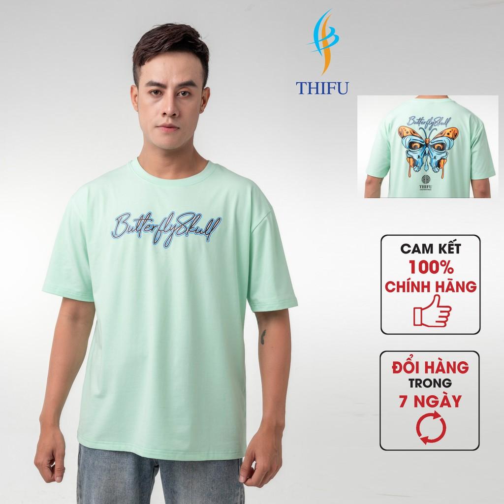 Áo Thun THIFU FASHION Tay Lỡ Hoạ Tiết Hoạt Hình Butterfly Skull Chất Liệu Cotton, Thấm Hút Tốt Phù Hợp Cho Cả Nam Và Nữ