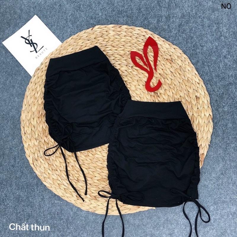 Chân Váy Rút Eo YURITA Chất Thun Co Giãn Dễ Phối Đồ Phong Cách Hàn Quốc Sexy