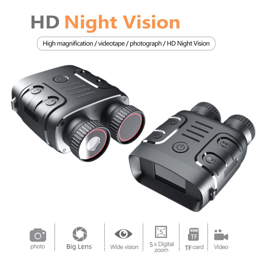 1080P Portable Binocular Infrared Night-Visions Device Day Night Use Photo Video Taking 5X Digital Zoom 300M Full Dark Viewing Distance for Outdoor Hunt Boating Journey