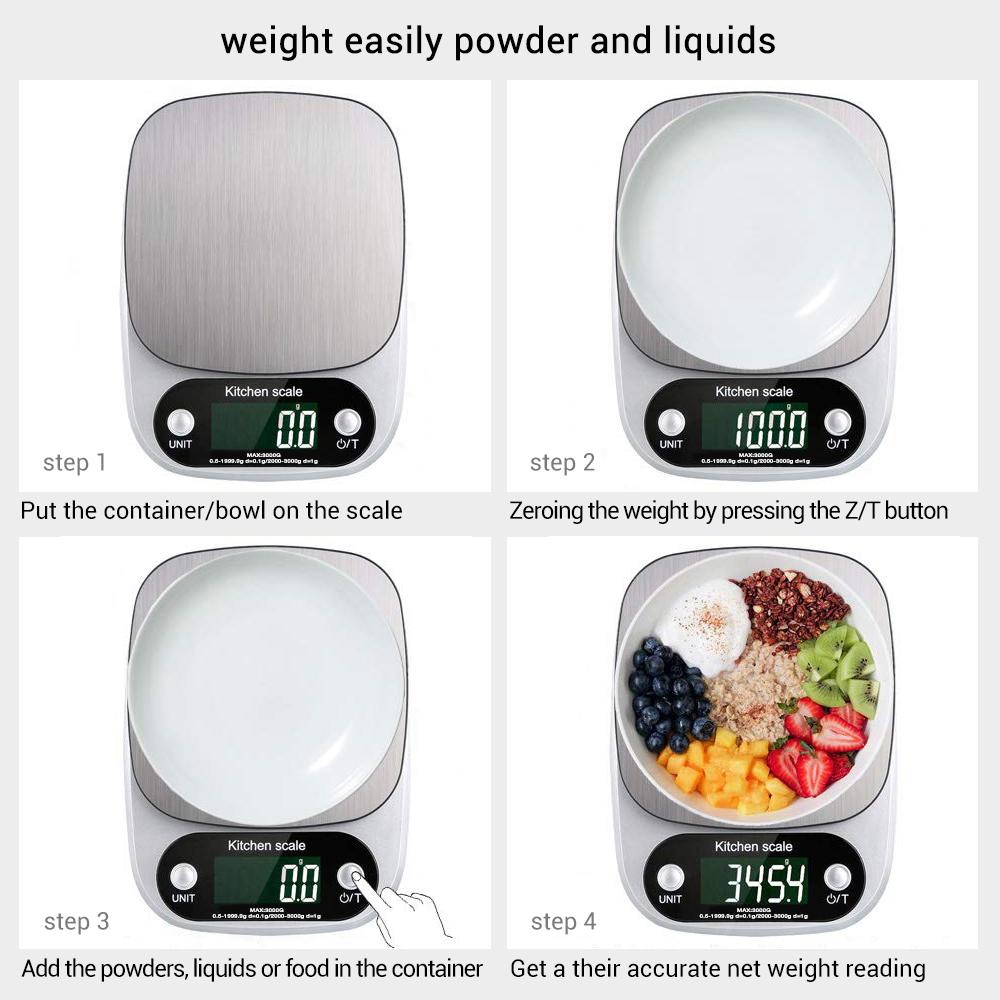 Cân Điện Tử Mini 3kg/0.1g Dùng Trong Nhà Bếp