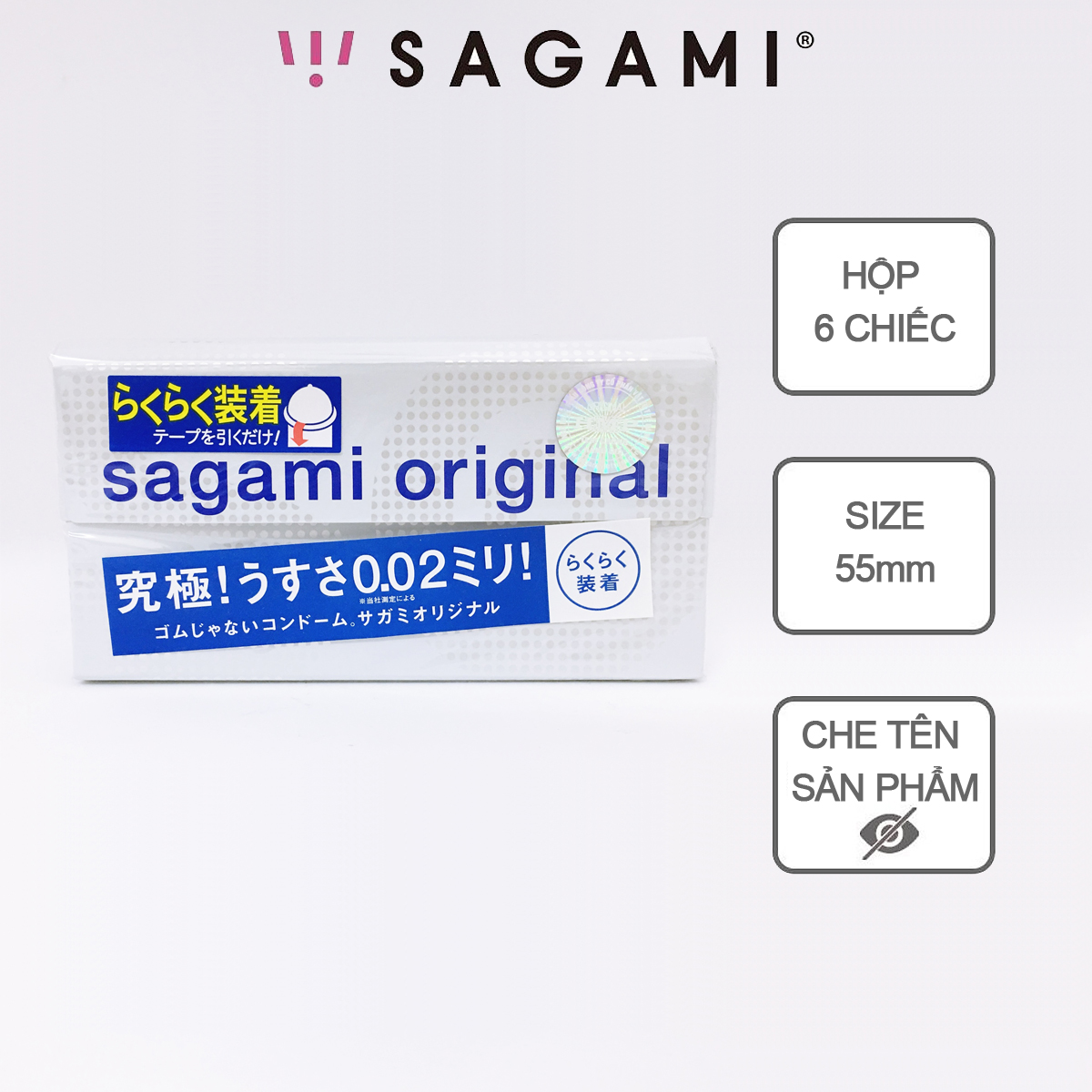 Bcs Sagami Original 0.02 Quick - Siêu Mỏng - Non Latex - 6s - Che Tên Sản Phẩm