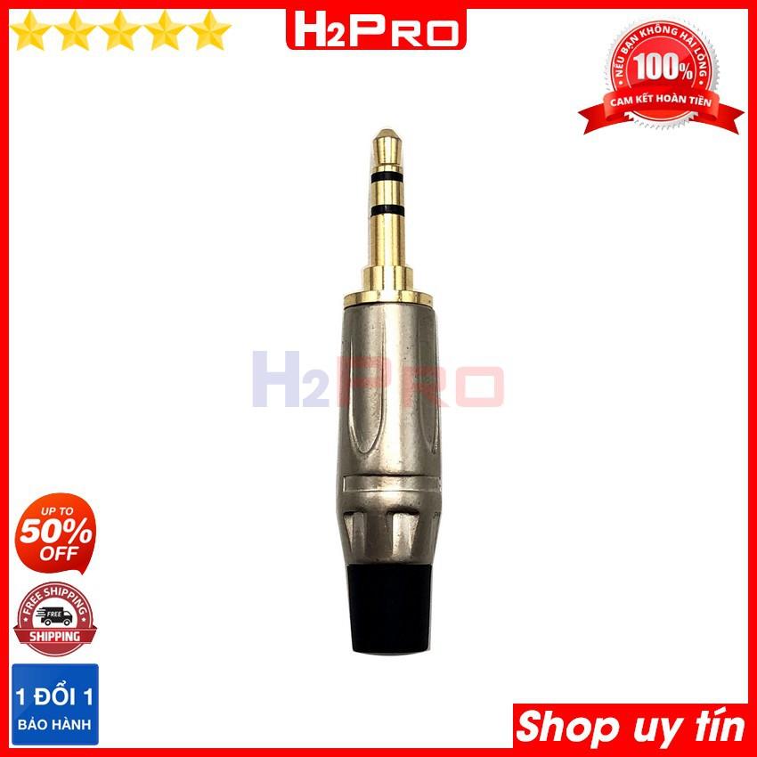 Đầu jack 3.5mm 3 khấc H2Pro cao cấp đồng pha (1 chiếc), jack 3.5 3 ngấn rời chuyên dụng để hàn dây loa (Chiếc)