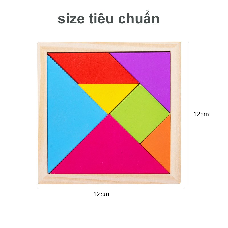 Đồ chơi tangram bằng gỗ xếp hình sáng tạo dành cho trẻ, bộ đồ chơi phát triển trí thông minh và trí tuệ