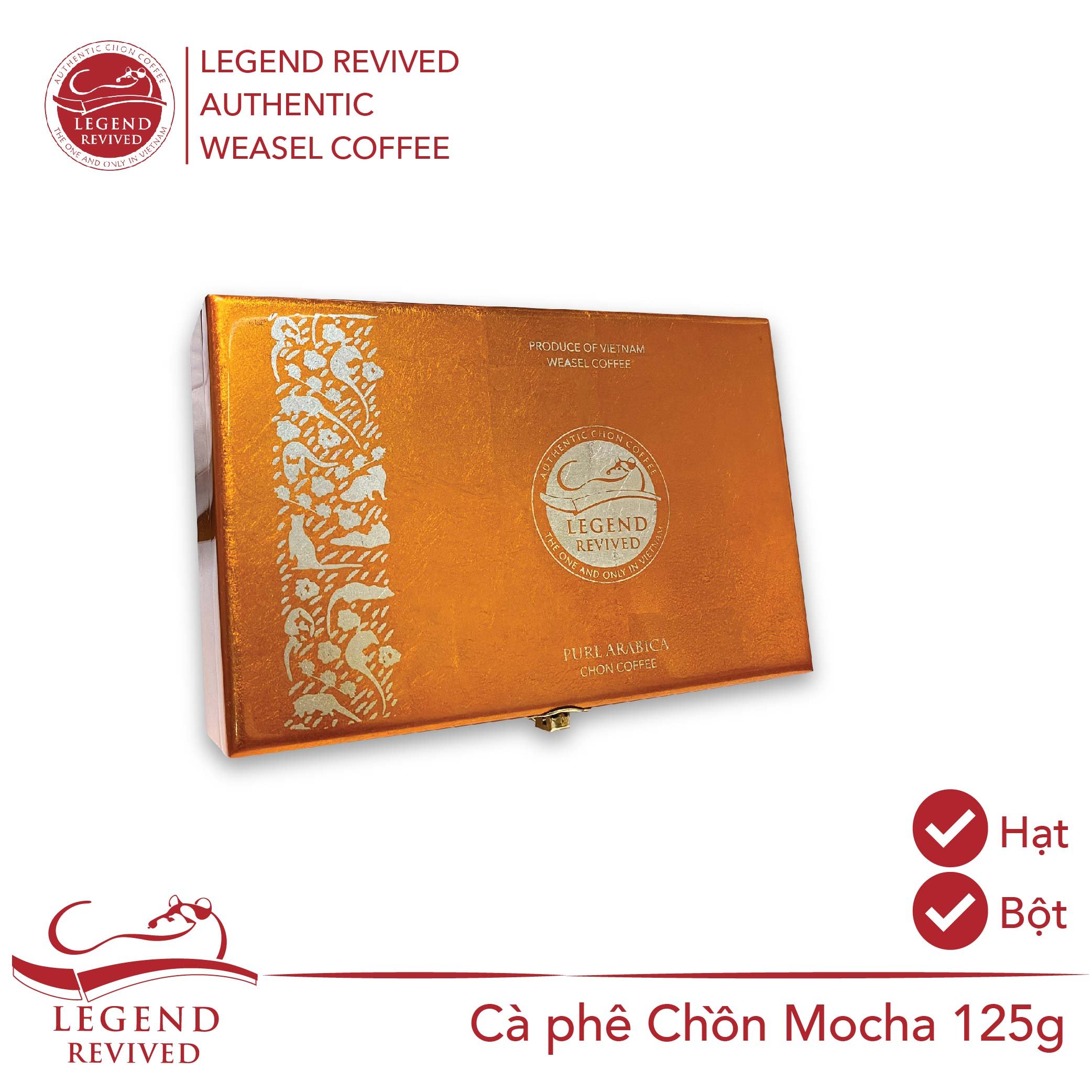 Cà Phê Chồn Legend Revived Chồn Mocha - Hộp sơn mài 125g