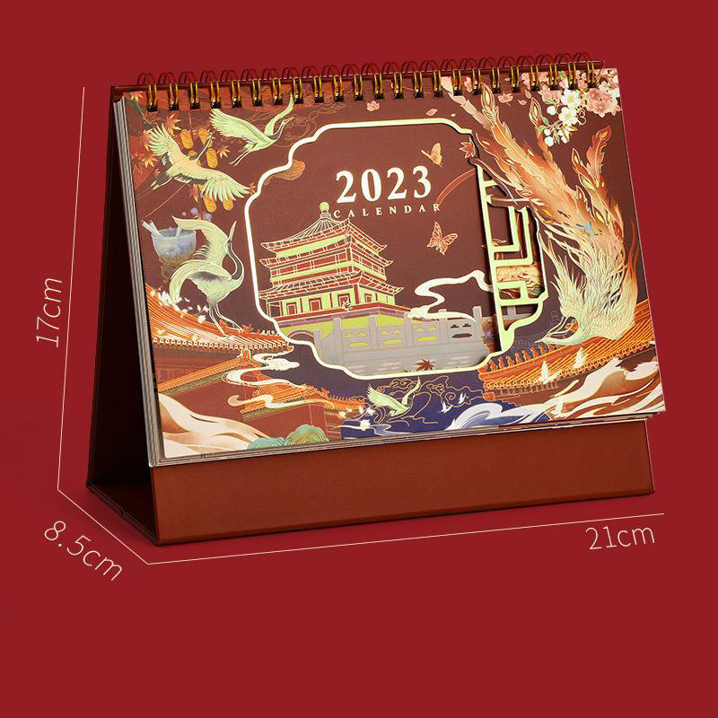 Lịch Để Bàn 2023 Phong Cách Cổ Trang ( Tặng Kèm Sticker