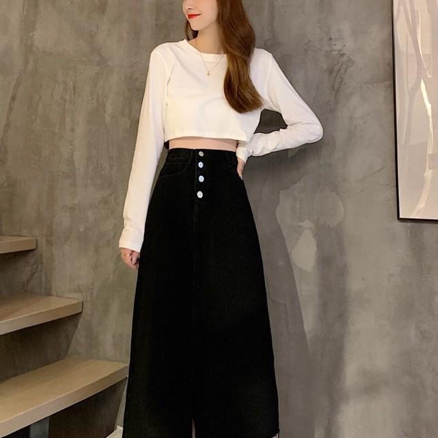 Áo Croptop Dài Tay Phong Cách Hàn Quốc