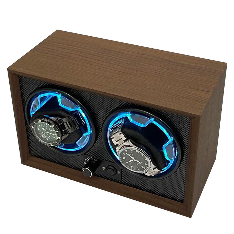 ￼Hộp xoay đồng hồ cơ tự động quay automatic chất liệu gỗ óc chó cao cấp W166