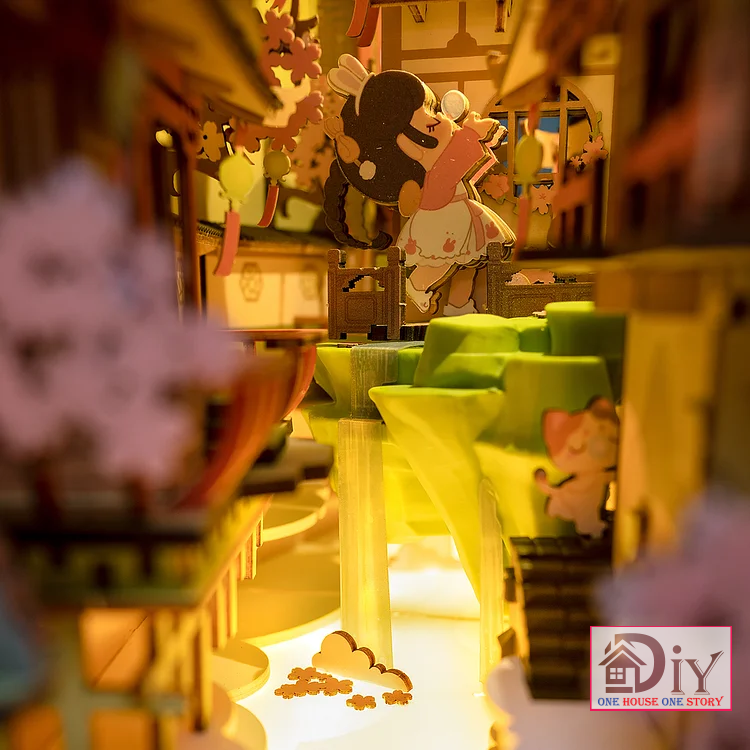Mô hình Book nook DIY Rolife Falling Sakura TGB05 tự lắp ráp bằng gỗ - Quà tặng DIY trang trí sáng tạo cho bạn trai bạn gái