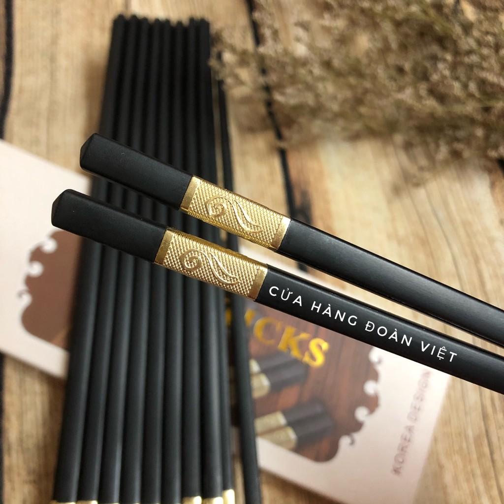 Đũa Cẩn Hợp Kim Mạ Vàng Set 10 Đôi - Korea Design