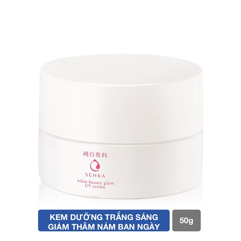 Bộ kem dưỡng trắng da ban ngày Senka (Glow UV Cream 50gr+ Perfect White Clay 120g)