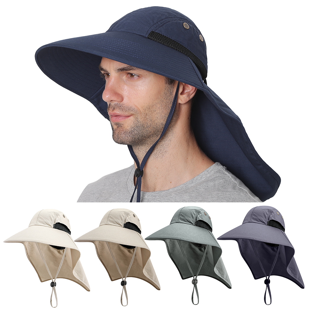 Mũ rộng vành có khẩu trang che cổ được làm bằng nylon nhẹ nhanh khô,chống tia UV