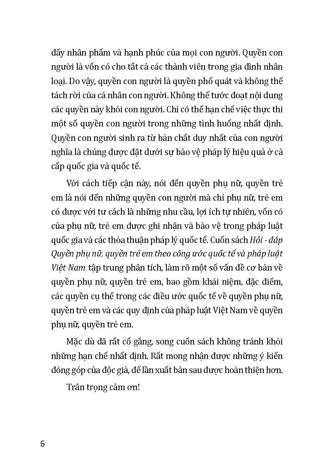 Hỏi - Đáp Quyền Phụ Nữ, Quyền Trẻ Em Theo Công Ước Quốc Tế Và Pháp Luật Việt Nam