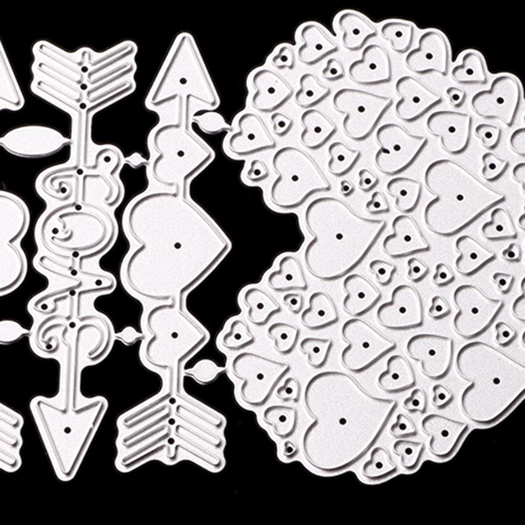 Kỷ Niệm Ngày Cưới Trái Tim Cắt Kim Loại Chết Stencil DIY Thêu Sò Nổi Dụng Cụ Tự Làm Thẻ Giấy Album Trang Trí (