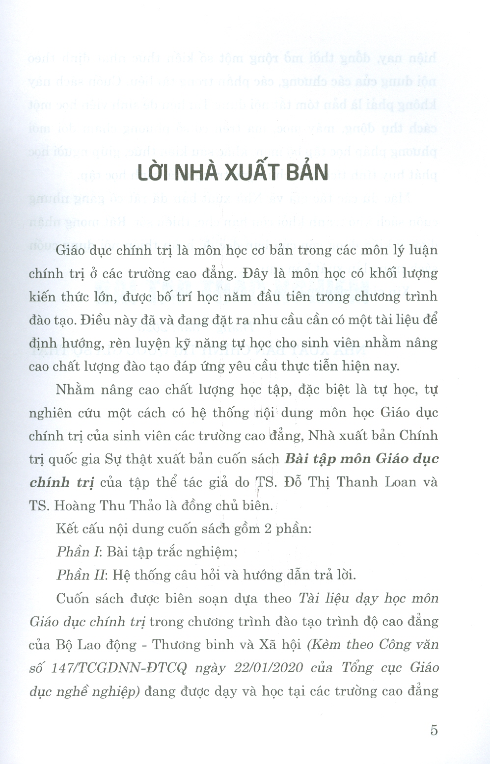 Bài tập môn Giáo dục chính trị