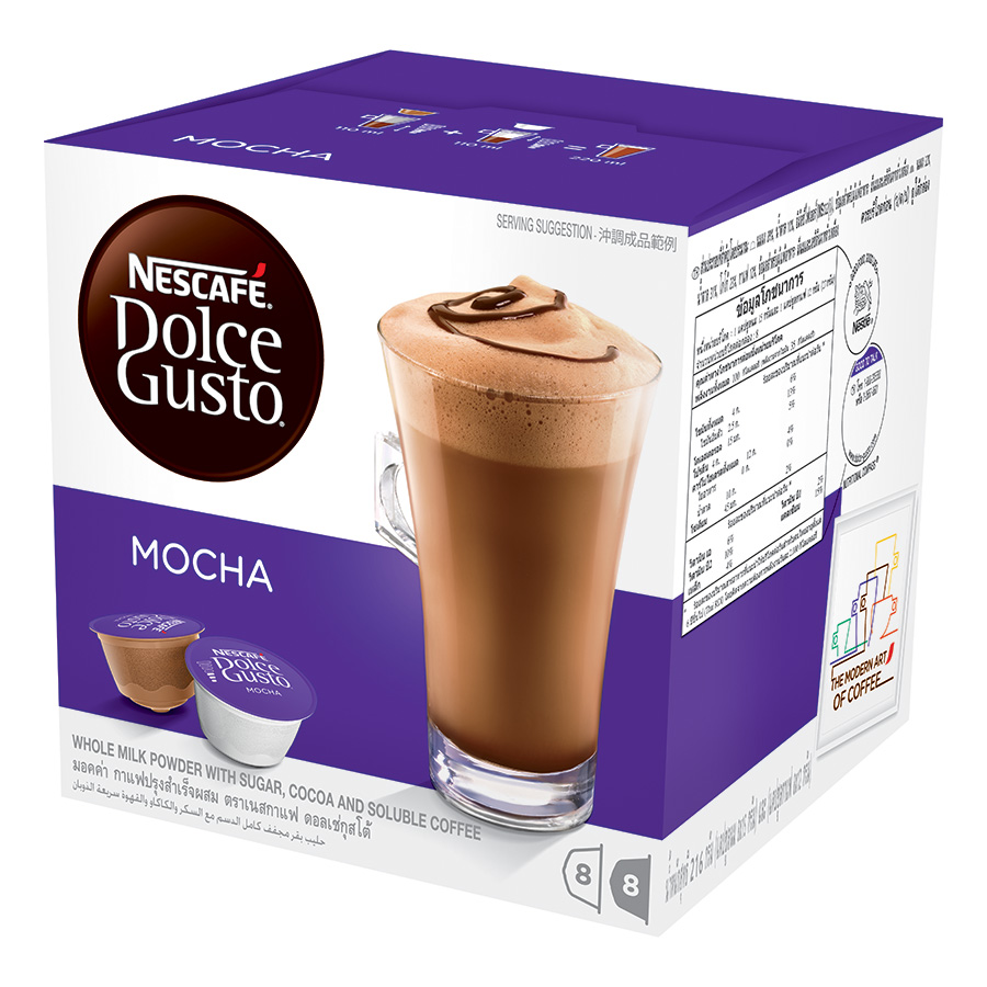 Hộp 16 Viên Nén Cà Phê Cacao Sữa Nescafe Dolce Gusto – Mocha (216 g)