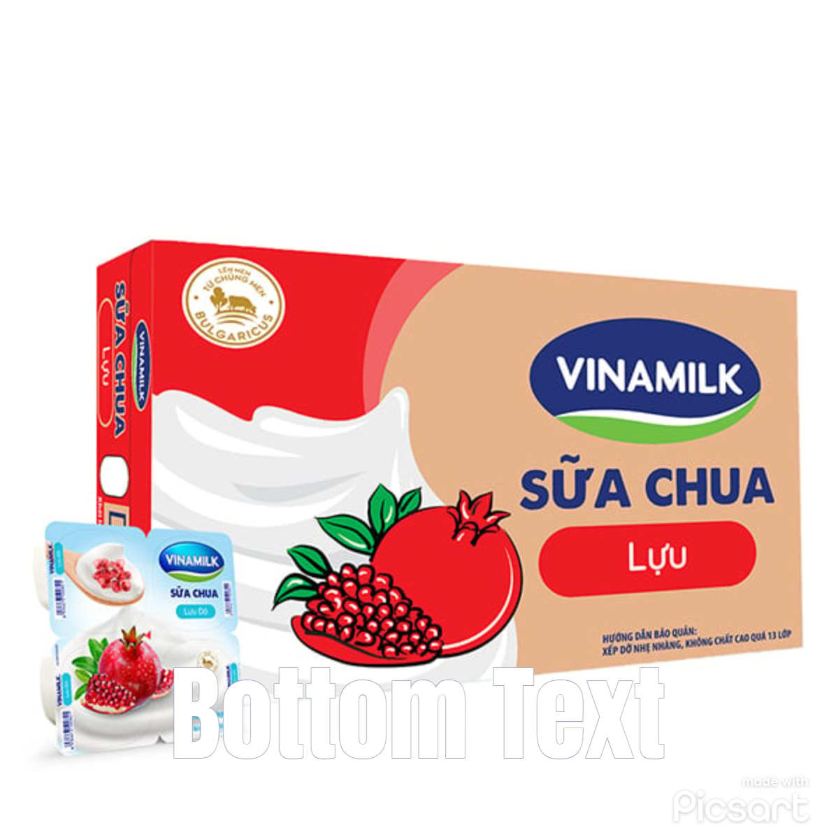 Sữa chua ăn Vinamilk vị lựu đỏ - Thùng 48 hộp 100g