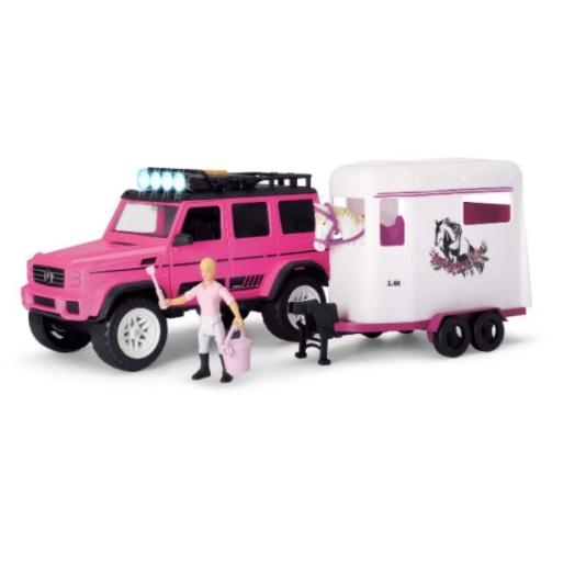 Bộ Đồ Chơi Xe DICKIE TOYS Playlife-Horse Trailer Set Pink 203838007