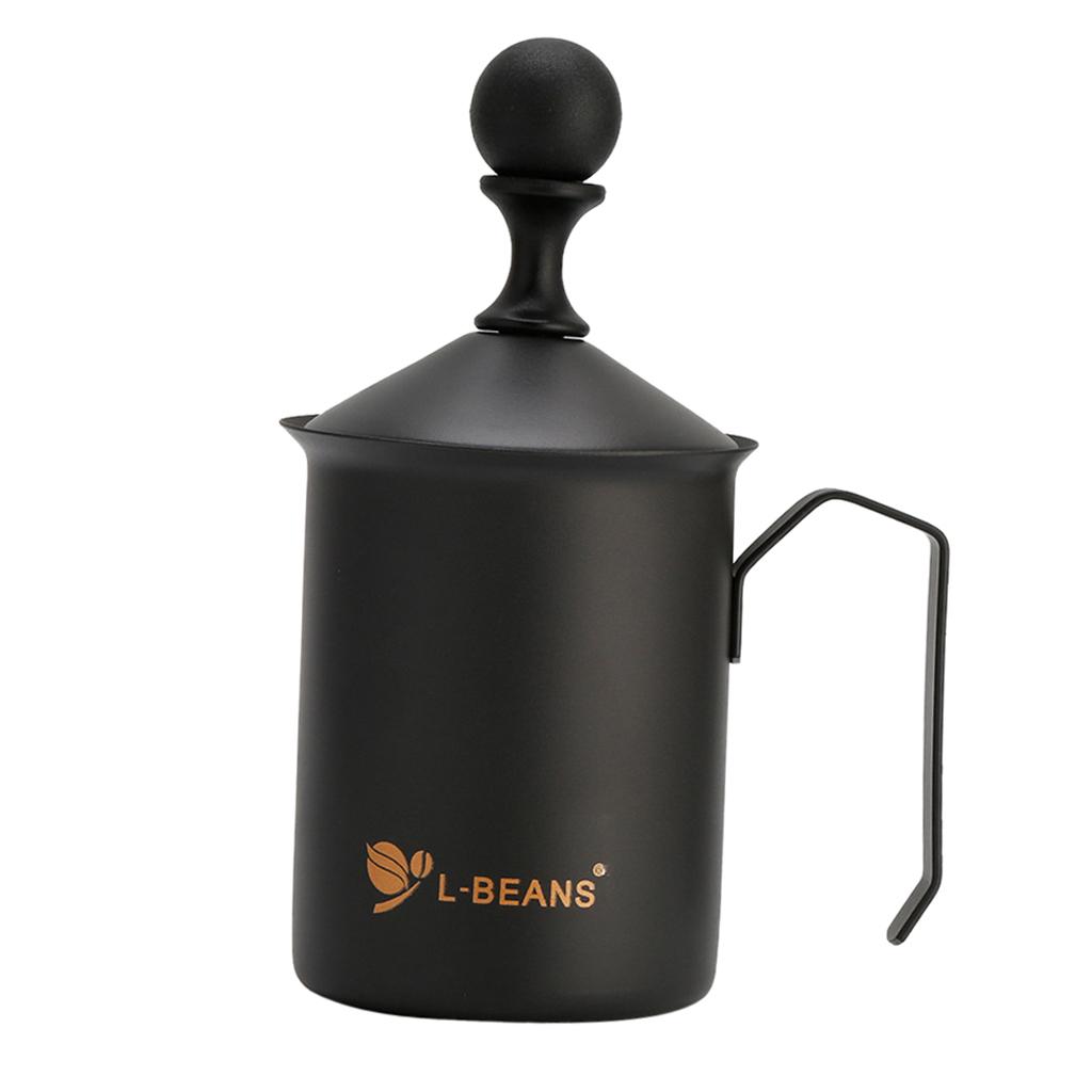 600ml Stainless Steel Milk Frother 2 Mesh Coffee Cappuccino Foamer Creamer